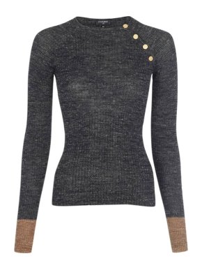 Chanel grey & caramel alpaca-wool jumper