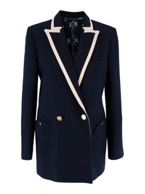 Navy Contrast Trim Everyday Blazer