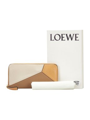 Loewe beige leather Puzzle long wallet