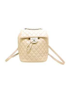 Chanel vintage ivory leather quilted Urban Spirit backpack