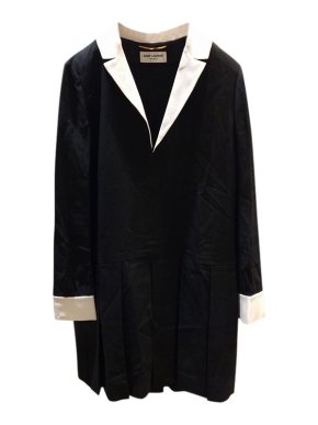 Saint Laurent Black & White V-Neck Dress