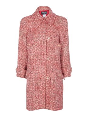 Chanel Red Fantasy Tweed Coat