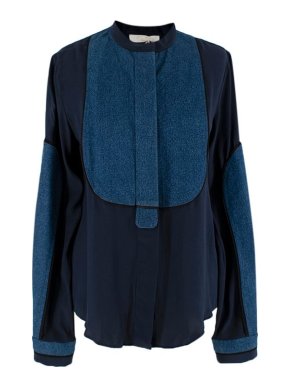Chloe Blue denim & silk blouse