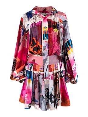 Zimmermann Wavelength Pleated Silk Dress