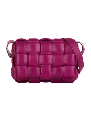 Bottega Veneta magenta leather Padded Cassette bag