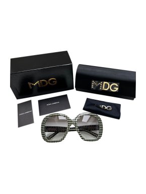 Dolce & Gabbana Green Gingham Oversize Sunglasses