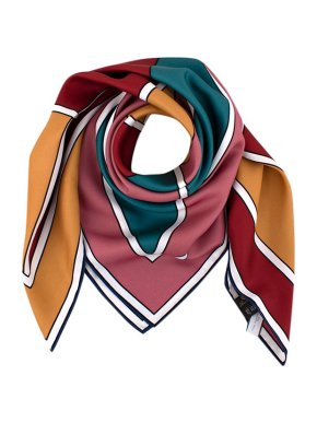Loro Piana Multicolour Geometric Print Silk Scarf 90
