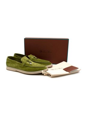 Loro Piana Lime Summer Charms Walk Loafers