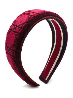 Dior burgundy Cannage velvet headband