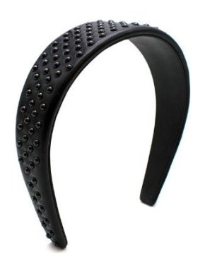 Dior Black Leather Studded Headband
