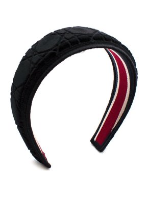 Dior Black Velvet Cannage Headband