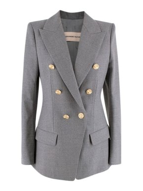 Alexandre Vauthier Grey Wool Double-Breasted Blazer