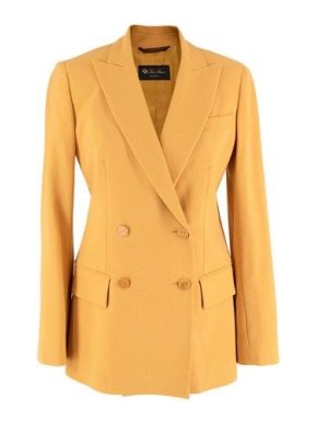 Loro Piana yolk-yellow wool twill blazer