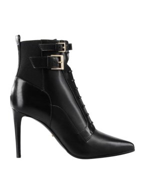 Sergio Rossi Black Lace-Up Ankle Boots