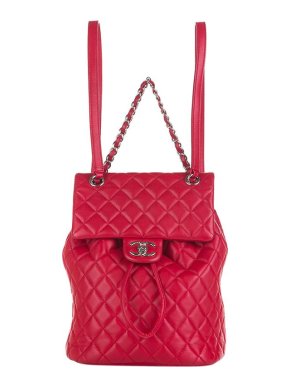 Chanel red leather quilted Urban Spirit backpack