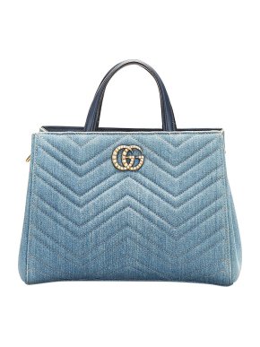 Gucci denim GG Marmont tote bag