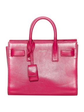 Saint Laurent bright pink leather nano Sac de Jour bag