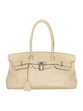 Hermes ivory Clemence leather JPG Birkin 42 bag PHW