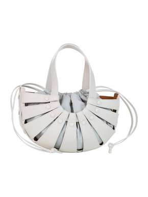 Bottega Veneta white leather Shell bag