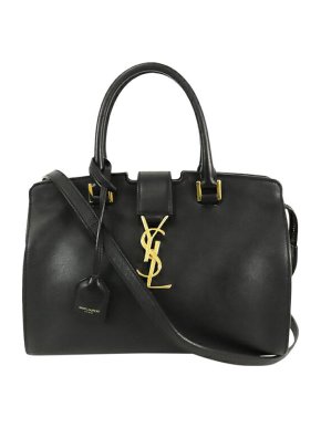 Saint Laurent black leather baby Cabas tote bag