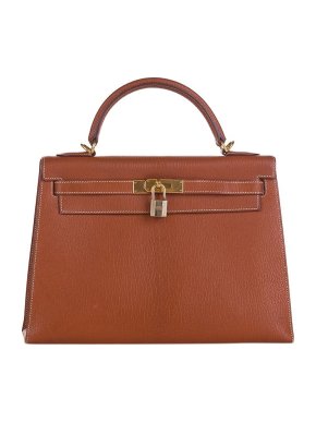 Hermes brown Chevre de Coromandel leather Kelly Sellier 32 bag GHW