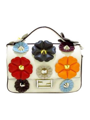 Fendi multicolour leather Flowerland Micro Double Baguette bag