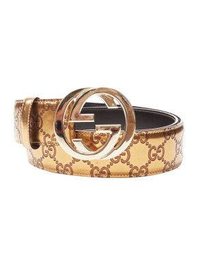 Gucci Metallic GG Interlocking Belt - Size 95