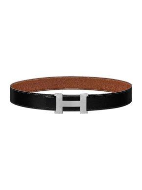 Hermes Black & Gold Reversible Constance Belt PHW - Size 90