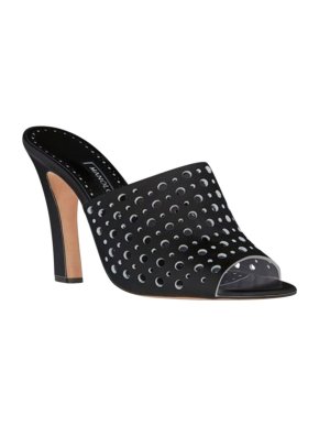 Manolo Blahnik Black Lasercut Prepona Mules