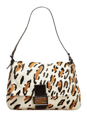 Fendi leopard print pony hair Mamma Baguette bag
