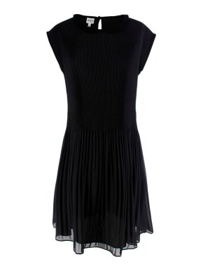 Armani Collezioni black plisse chiffon dress