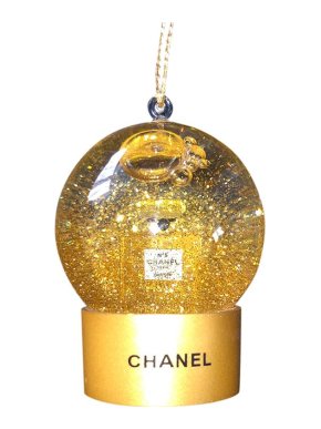 Chanel gold acrylic VIP gift snow globe charm