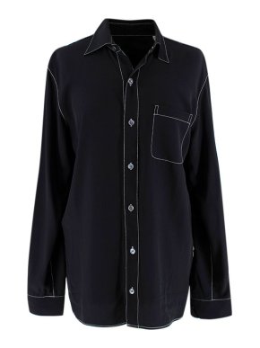 Equipment Black Shirt with White Contrast  Stitching