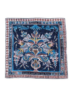 Rochas blue printed silk scarf