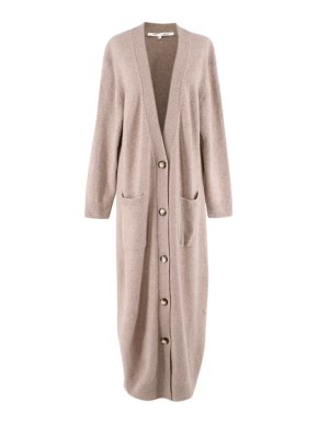 Bouguessa Camel Cashmere Long Cardigan