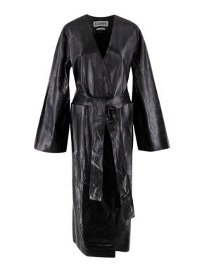Loewe Leather black belted coat