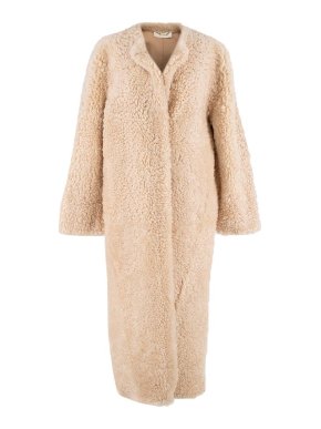 Chloe Cream Shearling Cocoon Coat
