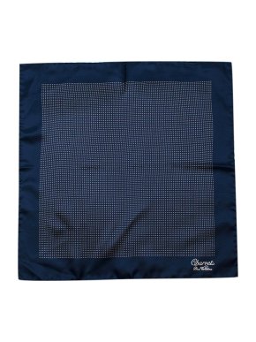 Charvet navy polka dot pocket square
