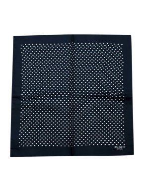 Hackett Navy Silk Bowler Polka Dot Handkerchief