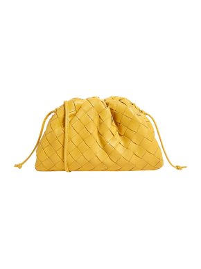 Bottega Veneta Yellow Intrecciato Leather Mini Pouch Bag