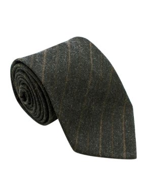M. Cilento grey stripe wool flannel tie