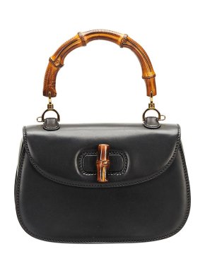 Gucci black leather Bamboo Night bag