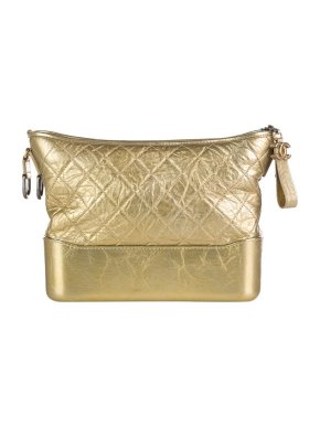 Chanel gold metallic leather medium Gabrielle hobo bag