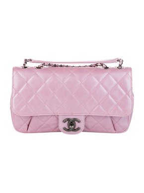 Chanel pale pink quilted leather CC timeless single flap bag