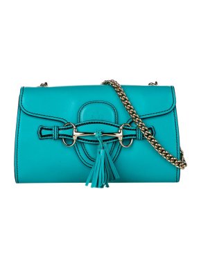 Gucci turquoise leather Emily cross body bag