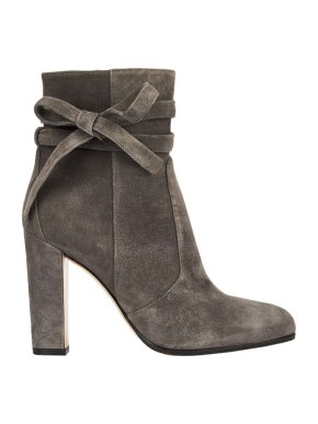 Gianvito Rossi Grey Suede Tie Ankle Boots