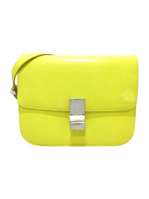 Celine acid-yellow leather Classic bag
