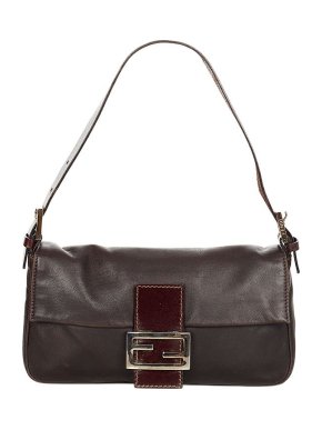 Fendi vintage black leather Mamma Baguette bag