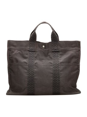 Hermes vintage grey Toile Herline MM bag