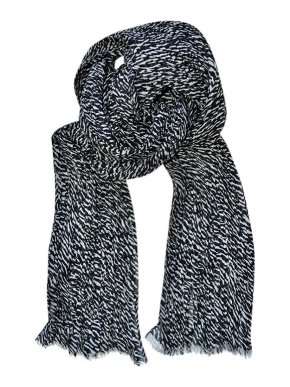 Saint Laurent black & white zebra print plisse scarf